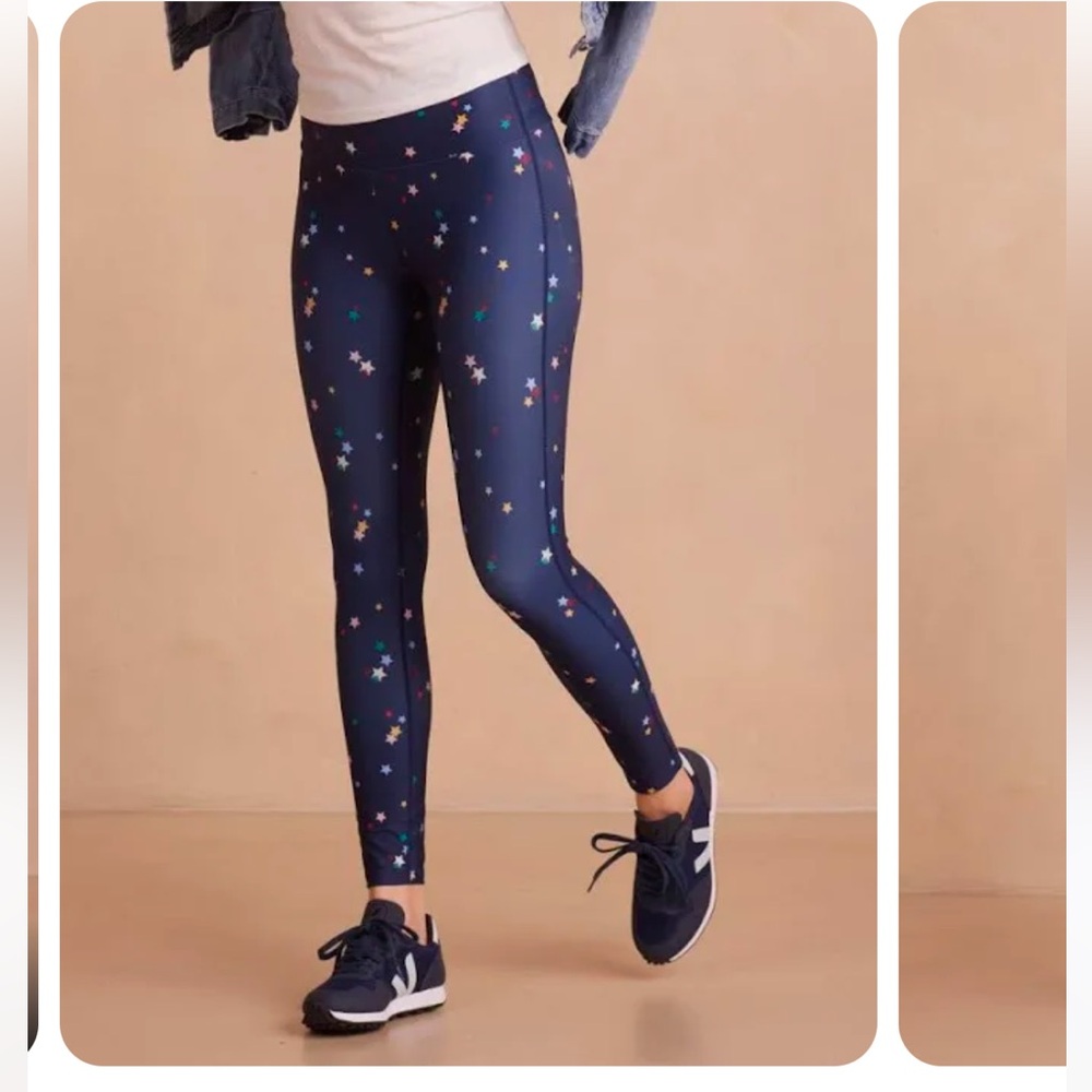 NWT Summersalt 7/8 length Star Patterned Navy Leggings